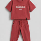 Red Directed Oversized Joggers Set (Unisex)