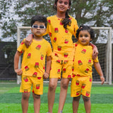 Yellow Red Fries Coord Set with Shorts (Unisex)