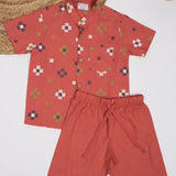 Rust Abstract Orange Set (Cotton)
