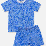Blue Abstract Shorts Set (Unisex)