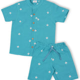 Blue Handloom Heart Set (Cotton)