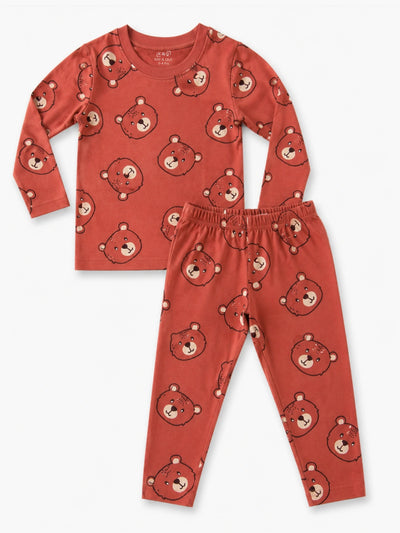 Red Bears Full Sleeve Pyjama Set (Unisex)