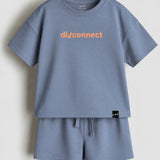 Grey Disconnect Oversized Shorts Set (Unisex)