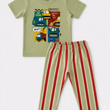 Light Green Truck Pyjama Set (Unisex)