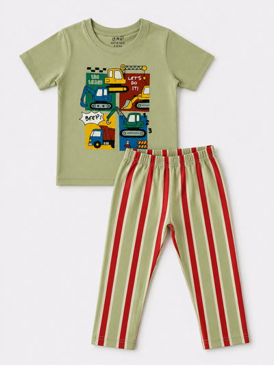 Light Green Truck Pyjama Set (Unisex)