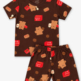 Brown Bear Cookie Shorts Set (Unisex)
