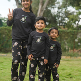 Black Raccoon Full Sleeve Pyjama Set (Unisex)