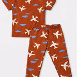 Rust Aeroplane Pyjama Set (Unisex)
