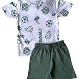 White Mint Goal Contrast Shorts Set (Unisex)