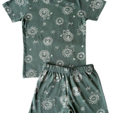Mint Animals Coord Set with Shorts (Unisex)
