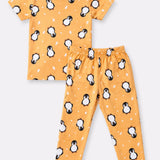 Light Orange Penguin Pyjama Set (Unisex)
