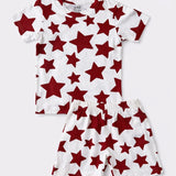 White Red Star Shorts Set (Unisex)
