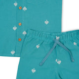 Blue Handloom Heart Set (Cotton)