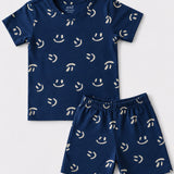 Denim Smilie Coord Set with Shorts (Unisex)