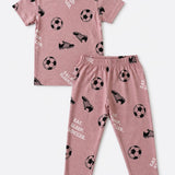 Brownish pink Football Pyjama Set (Unisex)