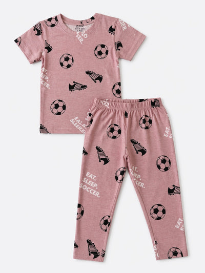 Brownish pink Football Pyjama Set (Unisex)