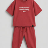 Red Directed Oversized Joggers Set (Unisex)