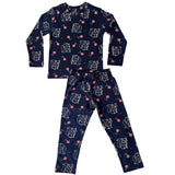 Navy Squirrel Full Sleeve Pyjama Set (Unisex)
