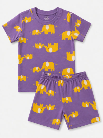 Purple Elephant Shorts Set (Unisex)