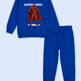 Blue Superhero Fleece Full Sleeve Set (Unisex)