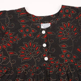 Black Floral Frock (Cotton)