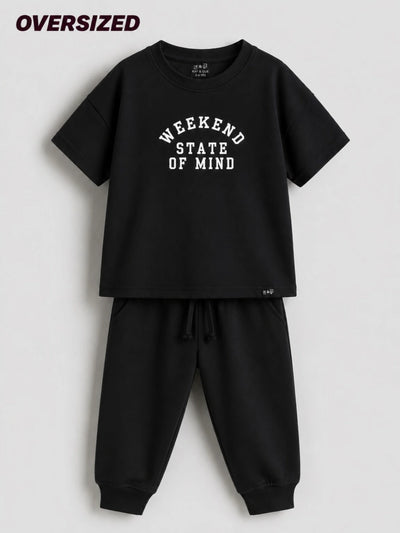 Black Weekend Oversized Joggers Set (Unisex)