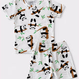 White Panda Coord Set with Shorts (Unisex)