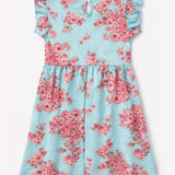 Blue Cherry Blossom Frock (Knitted Cotton)