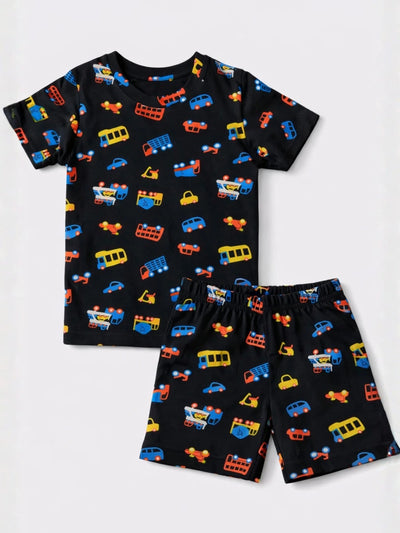 Black Cars Shorts Set (Unisex)