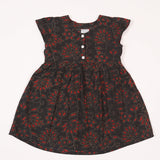 Black Floral Frock (Cotton)