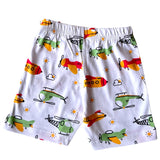 White Aeroplanes Coord Set with Shorts (Unisex)