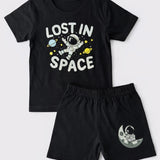 Black Lost Space Shorts Set (Unisex)