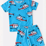 Blue Helicopter Coord Set with Shorts (Unisex)
