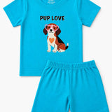 Blue Pup Love Shorts Set (Unisex)
