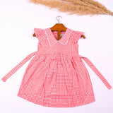Pink Checkered Frock (Cotton)
