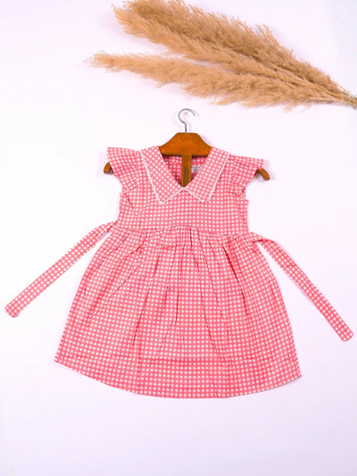 Pink Checkered Frock (Cotton)