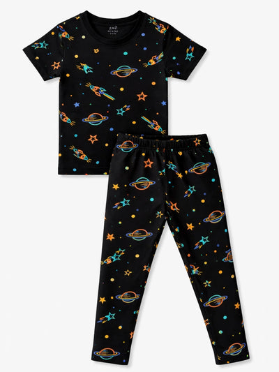 Black Multi Space Pyjama Set (Unisex)