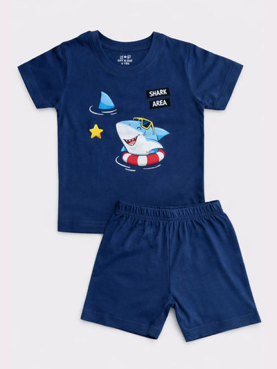 Denim Shark Shorts Set (Unisex)