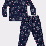 Navy Squirrel Full Sleeve Pyjama Set (Unisex)