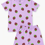 Purple strawberry Shorts Set (Unisex)