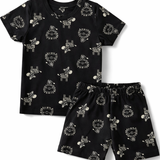 Black Zebra Coord Set with Shorts (Unisex)