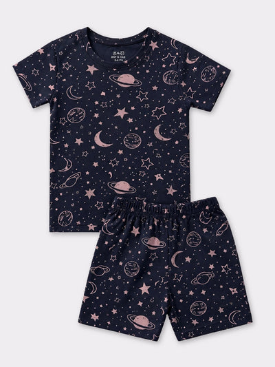Navy Space Coord Set with Shorts (Unisex)