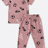 Brownish pink Football Pyjama Set (Unisex)